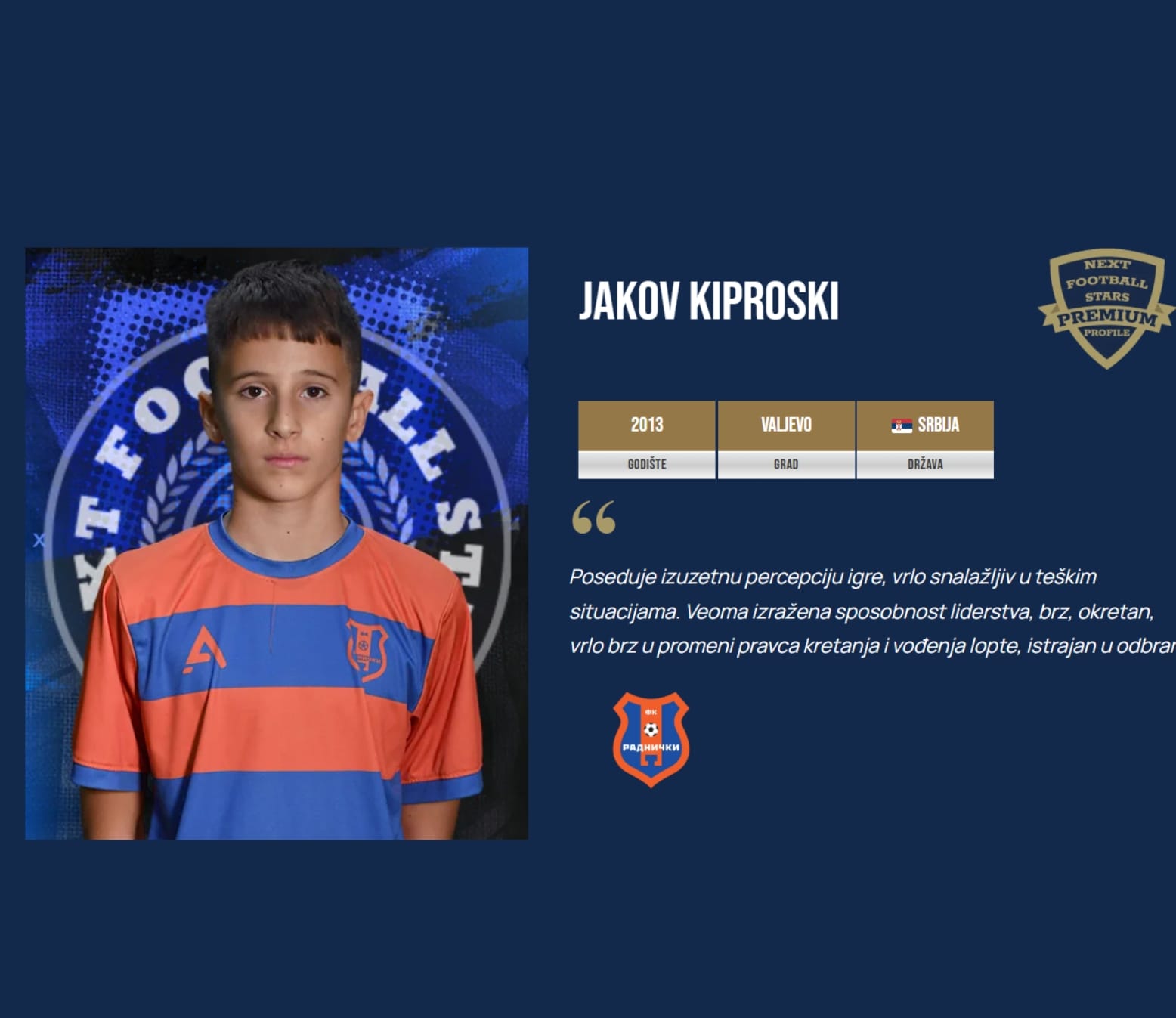 Jakov Kiproski izabran za izborni meč FSR Zapadne Srbije!